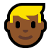 👱🏾‍♂️ man: medium-dark skin tone, blond hair display on Windows